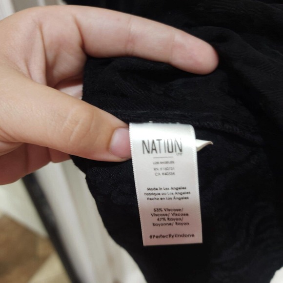 Nation Ltd Womens Dress Liza Black Leopard Animal Trapeze Mini Tiered Ruffle M - Picture 9 of 13